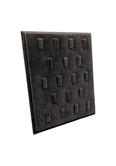 Süet Kumaş Füme Renk 20/16 Cm Ayaklı Yüzük Sergileme Standı Çok Renkli