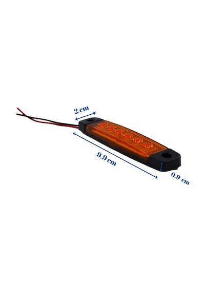10 Adet Sarı Turuncu Parmak Lamba 6 Led Su Geçirmez 12v 24v Emir