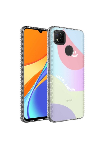 Xiaomi Redmi 9c Kılıf Airbag Kenarlı Renkli Desenli Silikon Zore Elegans Kapak NO7