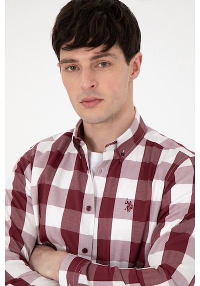 U.s. Polo Assn. Erkek Bordo Gömlek Desenli 50296595-vr014 Bordo