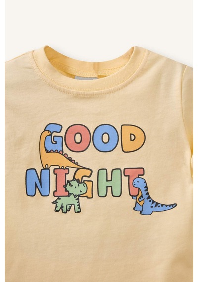 Defacto Hayvan Desenli 2li Pijama Takımı Erkek Bebek G8864a526smyl522 Sarı-yl522