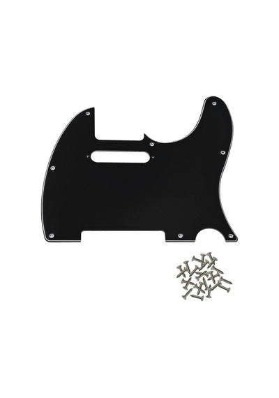 Telecaster Uyumlu Elektro Gitar Pickguard 8 Delikli Düz Siyah