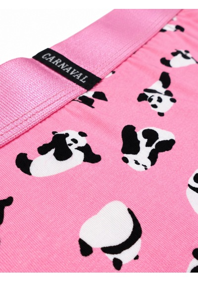Carnaval Socks Panda Desenli Erkek Boxer Pamuklu Likralı Parlak Lastikli Kutulu Pembe Çoklu