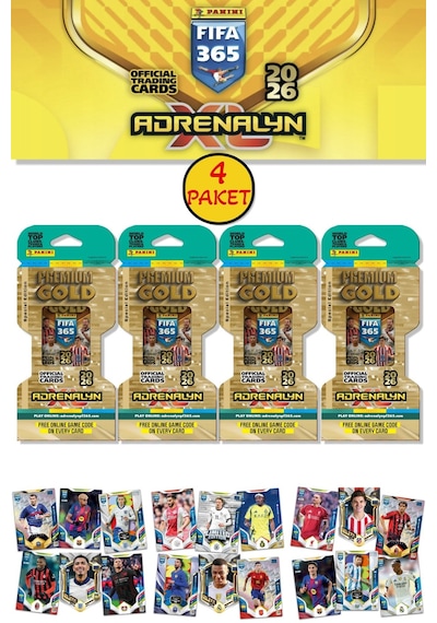 Panini Premium Gold 2026 Adrenalyn Xl Futbolcu Kartı Special Edition 4 Paket 40 Kart