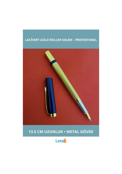 Şık Lacivert Gold Tasarım Roller Kalem 13.5 Cm Çok Renkli