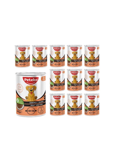 Peteko Yetişkin Köpek Somonlu Ve Jöleli Konserve Mama 400 Gr X 12 Adet