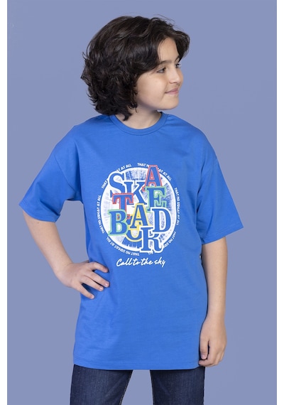 Toontoy Kids Toontoy Erkek Çocuk Renkli Baskılı Tişört Saks