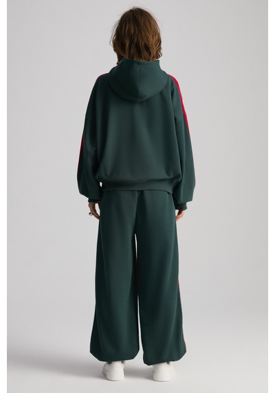 Grımelange Possıbılıty Kadın Nakışlı Baskılı Kapüşonlu Yeşil Sweatshirt