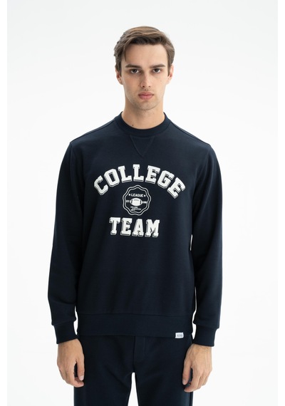 AR-MA Arma Erkek Yazı Baskılı Regular Fit Şardonsuz 3 İplik Bisiklet Yaka Sweatshirt 001