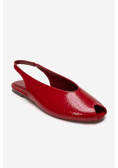 Luvishoes Serına Kırmızı Kırışık Rugan Kadın Sandalet