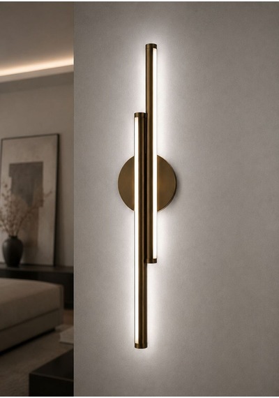 Modern 3 Renk Çift Çubuk Led Duvar Apliği Salon Çocuk Yatak Odası Dekoratif Duvar Apliği Eskitme