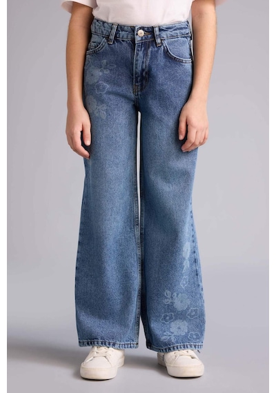 Defacto Kız Çocuk Straight Wide Jean Pantolon G7740a826spnm34 Mavi-nm34
