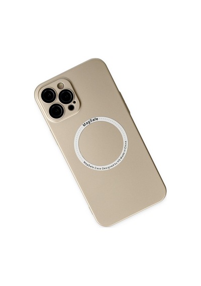 Apple iPhone  Uyumlu,  12 Pro Kılıf Jack Magneticsafe Lens Silikon - Gold
