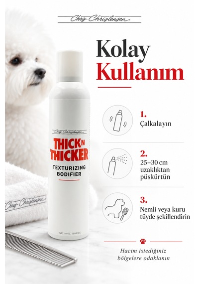 Chris Christensen Thick N Thicker Hacimlendiren Güçlendirici Kedi Köpek Tüy Spreyi 296 Gr