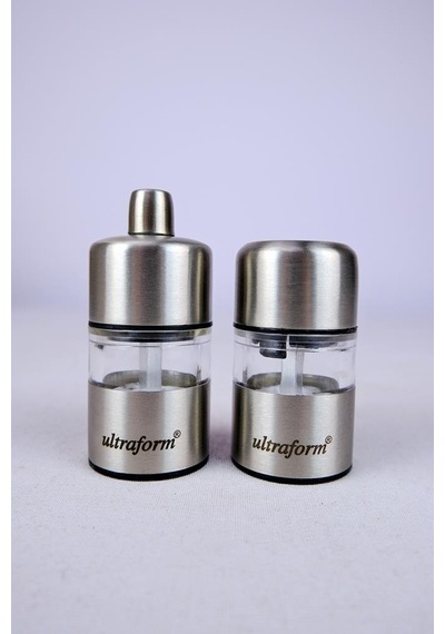 Digithome 2 Li Metal Tuz Karabiber Değirmeni Öğütücü Tuzluk Biberlik 7 Cm - 097lhsp057p058 C320.225 Gri