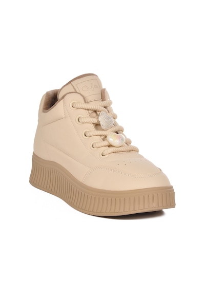 Bej İçi Polarlı Soğuğa Dayanıklı Kadın Sneaker 25k419-1 Z Bej
