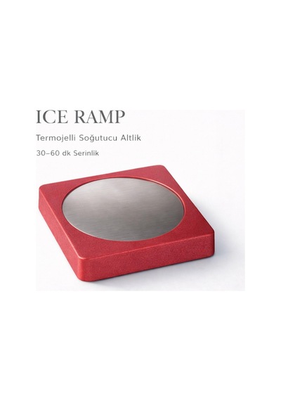 Iceramp Kırmızı Ehlikeyf, Ice Ramp Bardak Soğutucu Altlık Termojelli, Paslanmaz Çelik, Donarak Soğutan Diğer