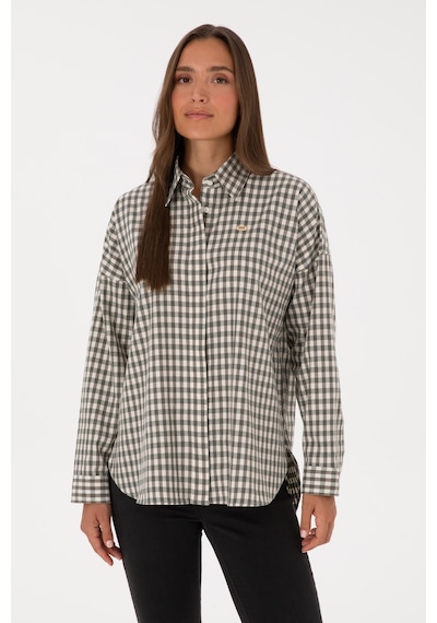 U.s. Polo Assn. Kadın Koyu Yeşil Gömlek Desenli 50316679-vr079 Koyu Yesıl