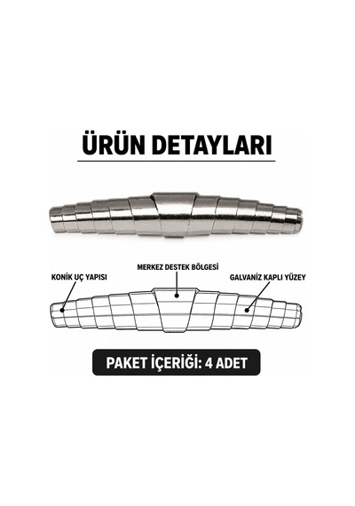 Denlör Galvaniz Kaplı Bağ Makası Yedek Yayı 4 Adet