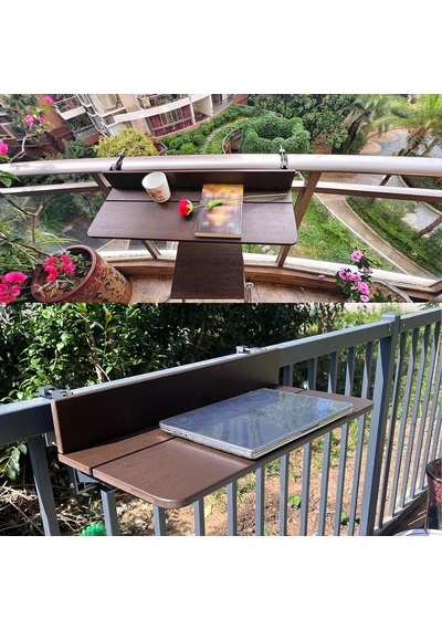 Tr Balkon, Veranda Ve Bahçe İçin Ayarlanabilir Dış Mekan Asılı Katlanır Bar Masası - Çok Fonksiyonlu Ray Masas Genel