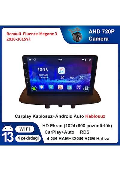 Renault Fluence-megane 3 2010-2015yıl 4gb Ram 32gb Rom Carplay Na
