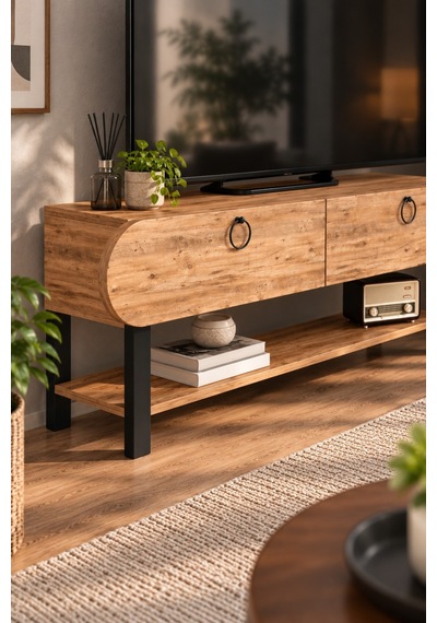 Sulorahome Kahverengi Tv Ünitesi 110 Cm Atlantik Çam