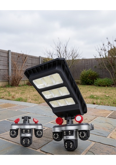 Akıllı Güvenlik Kamerası Solar Panelli Led Projektörlü Uczzblm102solarkamera-5