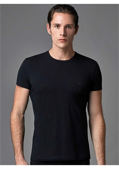 Eros Ers004 Compact O Yaka Erkek T-shirt İkili Paket - Siyah Siyah