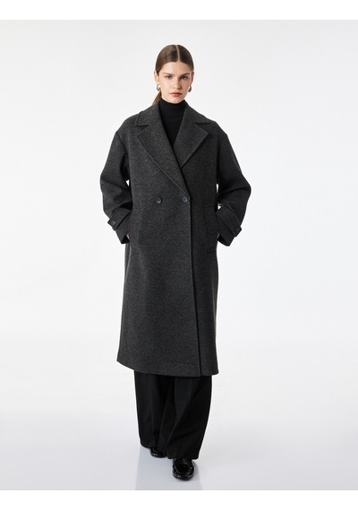 Koton Uzun Kollu Cepli Oversize Uzun Kruvaze Kaşe Kaban Antrasit 7wak00025ew 939 Koton Uzun Kollu Cepli Oversize Uzun Kruvaze Kaşe Kaban Antrasit 7wak00025ew 939