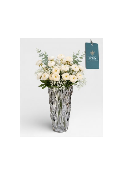 Chacha Home Luxury Prısm İthal Cam Vazo 24x13 Cm Füme