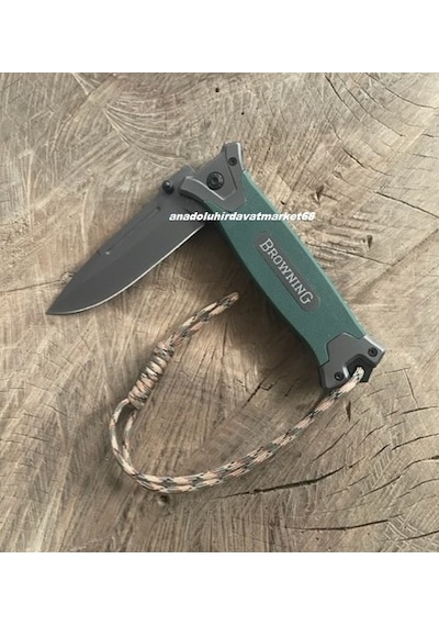 Brownıng 364 Carbon Çelik Özel Cep Çakısı Kamp Çakısı Klipsli Cep Çakısı 22mm Mini Çakı Yeşil
