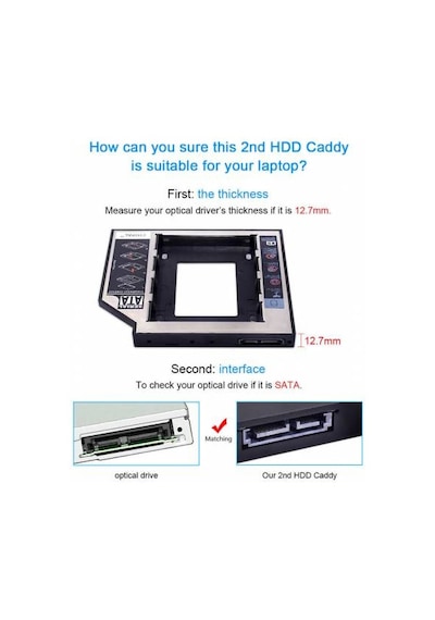 12.7Mm Hdd Caddy Kalın Dvd Rw Harddisk Laptop 12.7 Mm Cd Rom 2.5