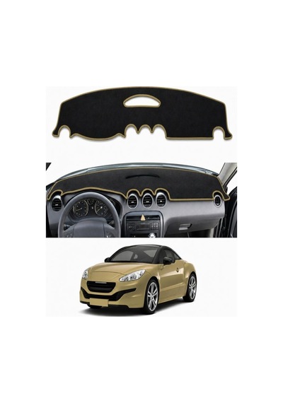 Peugeot - Rcz 2010-2015 Uyumlu Torpido Koruma Kılıfı - Taba Şeritli