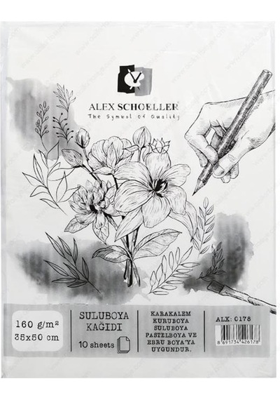 Alex Schoeller Sulu Boya Kağıdı 160 G 35 x 50 CM 10'lu Alx-017