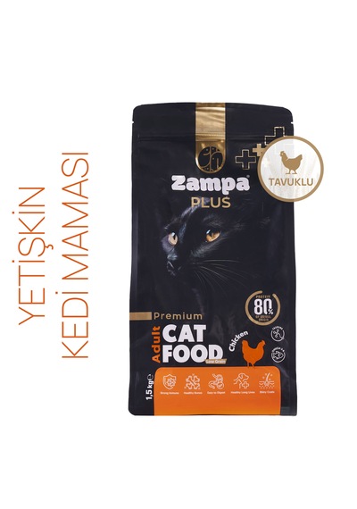 Zampa Plus Premium Tavuk Etli Yetişkin Kediler İçin Kuru Mama 1500 G