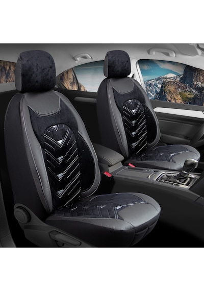 Fiat Stilo Lüx Oto Koltuk Kılıfı Ön Arka Takım Deri Kadife Detaylı Prosev Siyah Gri