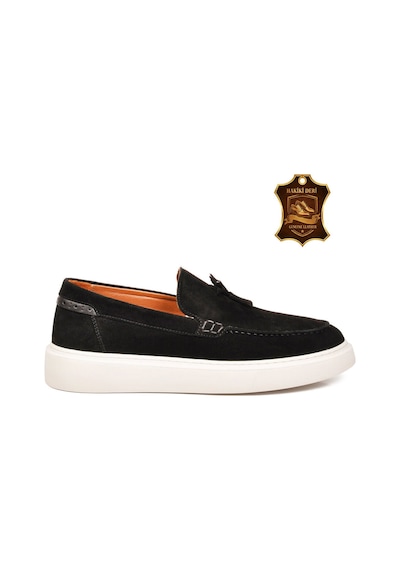 Voyager Erkek Siyah Süet Rahat Tabanlı Şık Hakiki Deri Smart Casual Ayakkabı Loafer 6795 M Çok Renkli