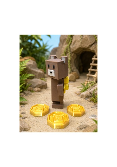 Super Bear Adventure Oynar Eklemli Tekli Figür Seti Bareen,tilki Ve Kutu Çantalı + 3 Fiziksel Gold Oyun Parası