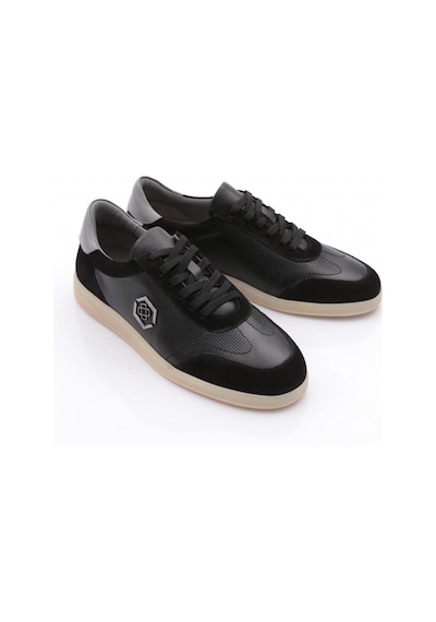 Dgn 6241 Erkek Bağcikli Sneakers Ayakkabi Siyah Süet