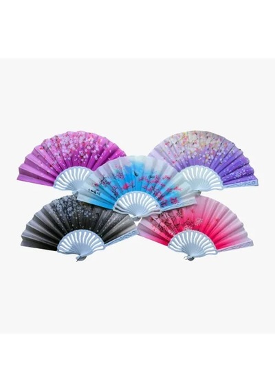Plastik Kumaş Yelpaze 12 Adet Karışık Renk 60469230