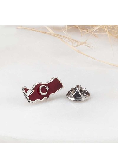 Gümüş Türkiye Haritası Rozet