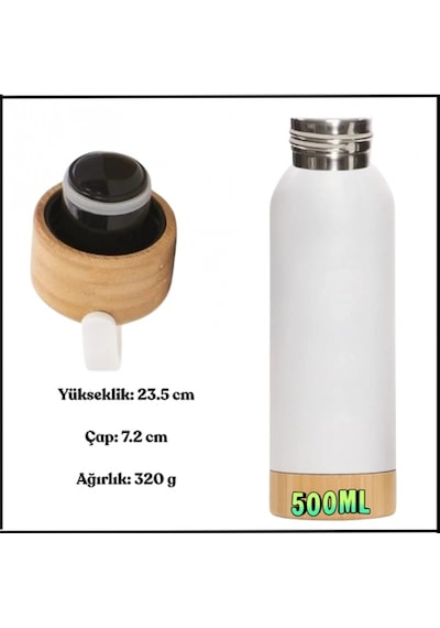 Uyguna-yakala 500ml -beyaz Çelik Termos-erm.167 Çok Renkli
