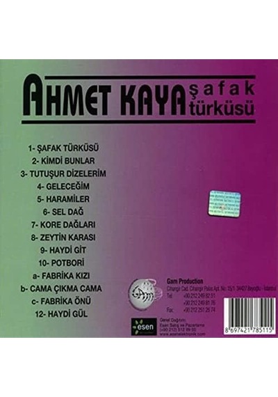 Ahmet Kaya Şafak Türküsü 8697421785344 Plak