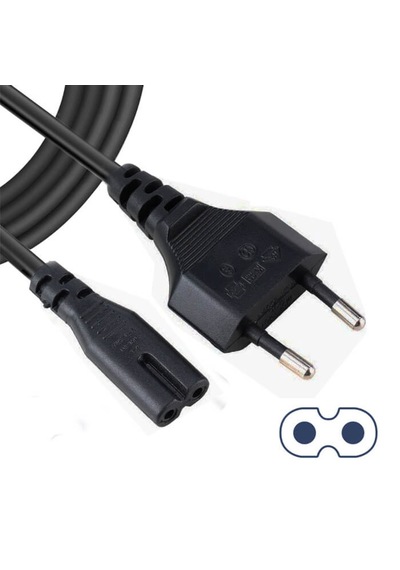 Yazıcı Güç Kablosu 220volt 2 Pin Çift Oluklu Kablo Teyp Kablosu