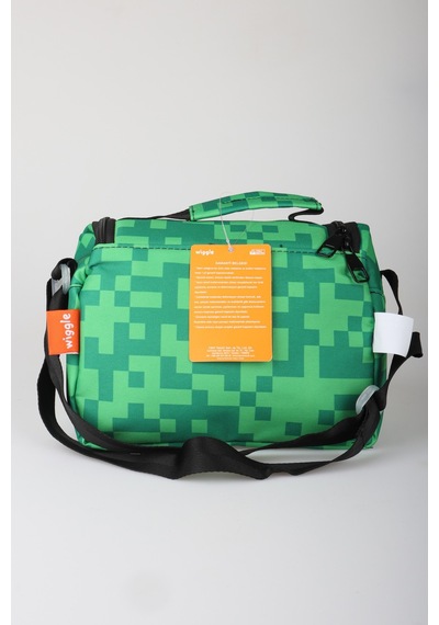 X Dekomus Lisanslı Creeper Piksel Desenli Termoslu Beslenme Çantası Açık Gri