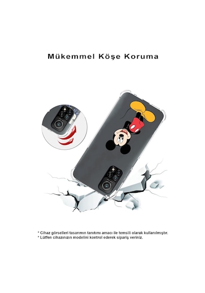 Samsung Galaxy Uyumlu S23 Plus Köşe Korumalı Antişok Kapak Mickey Mouse Tasarımlı Şeffaf Kılıf