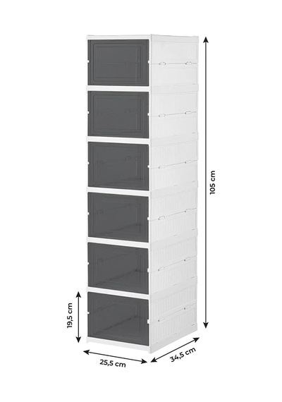 6 Katlı Katlanabilir Organizer, Çok Amaçlı Ayakkabılık, Taşınabilir Portatif, 25.5 X 34.5 X 105 Cm Beyaz Abanoz - Beyaz 6 Katlı Katlanabilir Organizer, Çok Amaçlı Ayakkabılık, Taşınabilir Portatif, 25.5 X 34.5 X 105 Cm Beyaz Abanoz - Beyaz