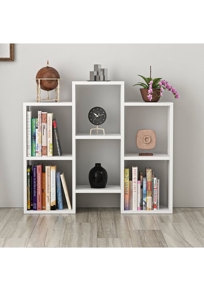 Ece Beyaz Kitaplık Dayanıklı Suntalam Modern Kitap Dolabı