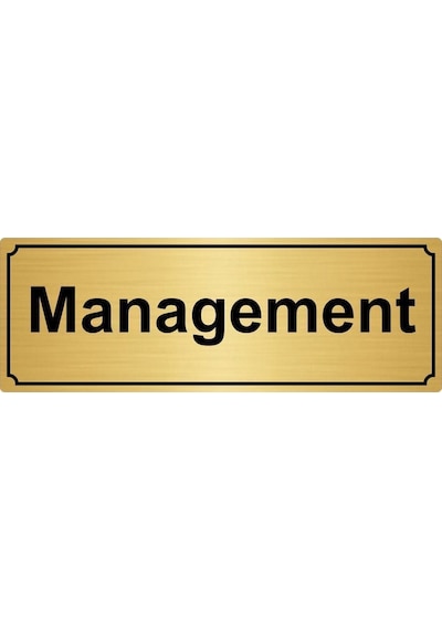 Altın Renk Metal Managament Yönlendirme Levhası 10cmx20cm