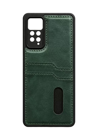 Xiaomi Redmi Note 12 Pro 4g Kılıf Sara Kartvizitli Deri Kılıf - Koyu Yeşil -